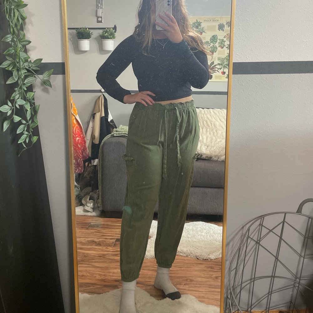 Green aerie high waisted joggers